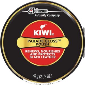 KIWI Black Parade Gloss Shoe Polish - Leather Care for Dress Shoes and Boots (2.5 Oz)